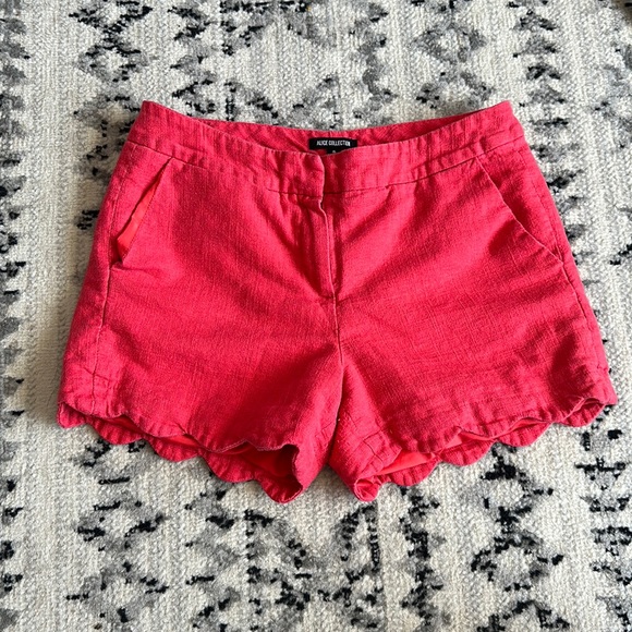 Alice Collection Scalloped Hem 9" Rise Pink Shorts Size 6 - Picture 2 of 12
